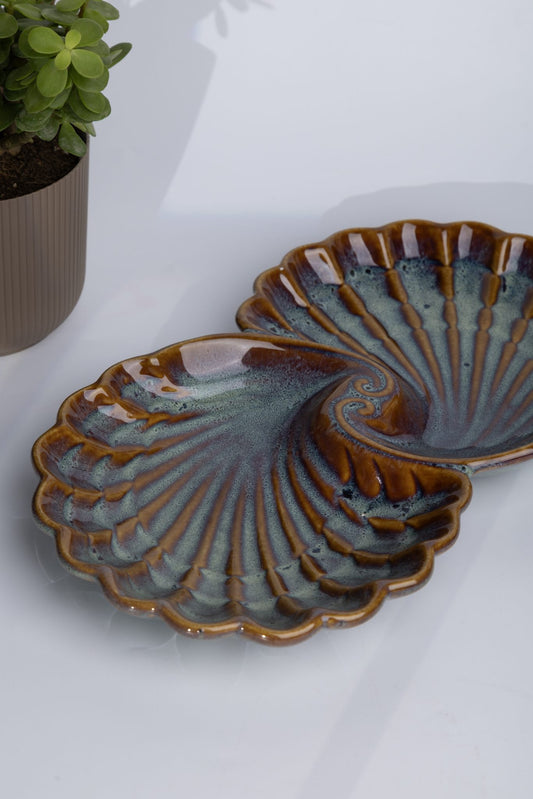 The Peacock Pavilion Serving Platter - Glazed Copper