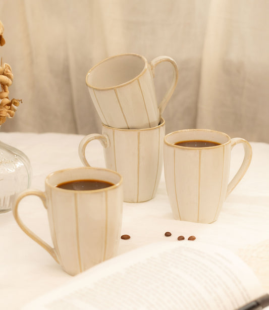 Handcrafted Porcelain - Ivory Coffee Mugs