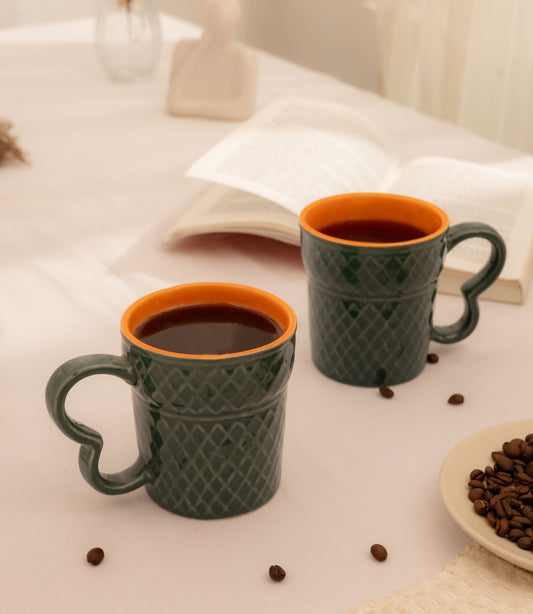 Arc & Vessel Coffee Mugs - Deep Green