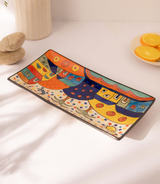 Hamlet Handpainted Ceramic Serving Tray - Medium - Errai Homes