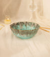 Studio Pottery Hand Carved Crinkle Bowls - Aqua