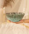 Studio Pottery Hand Carved Crinkle Bowls - Aqua