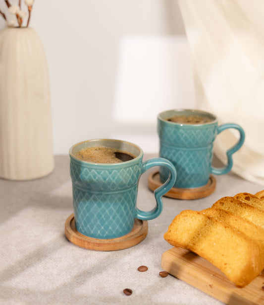 Arc & Vessel Coffee Mugs - Pearl Blue