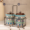 Handpainted Ceramic Pantry Set - Blue Rangoli