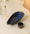 Studio Pottery Midnight Sea Shell Serving Platter with Dip - Errai Homes