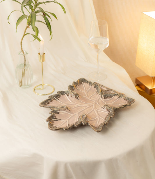 Handcrafted Maple Leaf Serving Platter - Lavender - Errai Homes