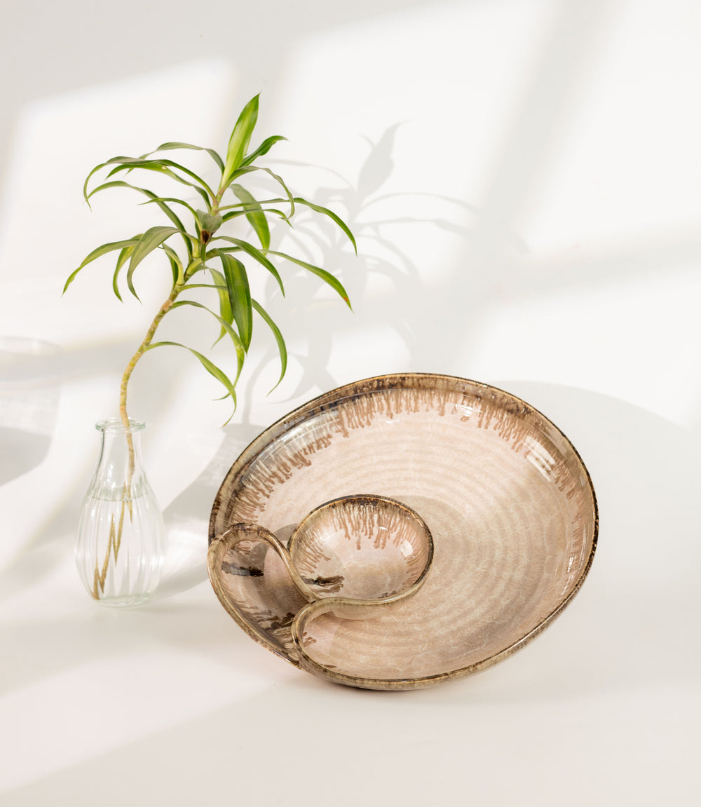 Aaraya Studio Pottery Chip & Dip Tray - Lavender - Errai Homes