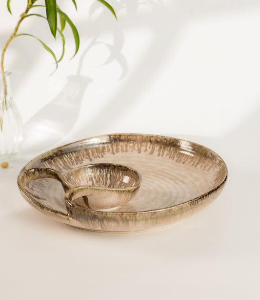 Aaraya Studio Pottery Chip & Dip Tray - Lavender - Errai Homes