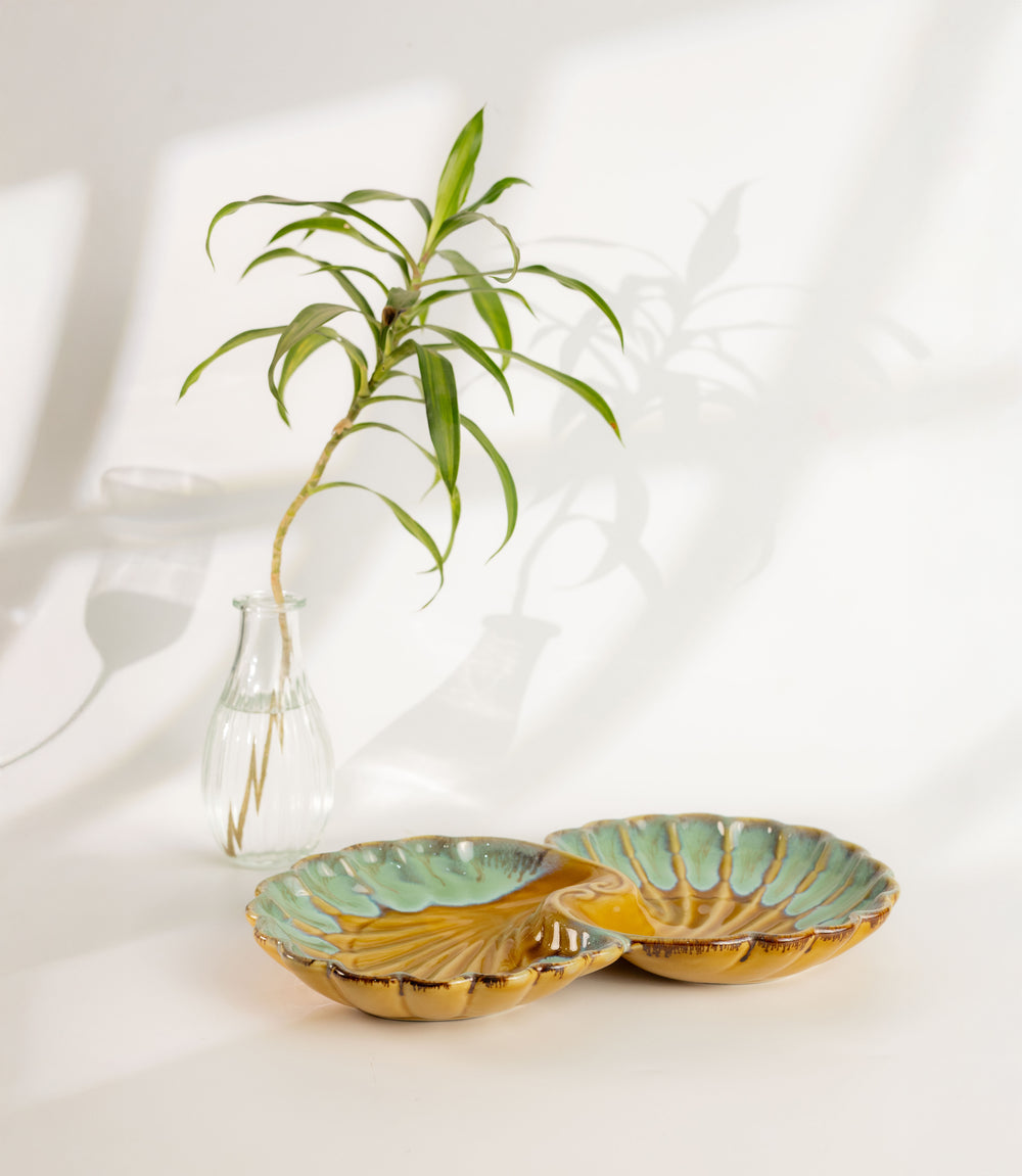 The Peacock Pavilion Serving Platter - Golden Glaze