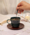 Sonaar Cup and Saucer - Forest Green