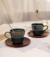 Sonaar Cup and Saucer - Forest Green