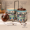 Handpainted Ceramic Pantry Set - Blue Rangoli