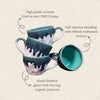 Elan Handcrafted Tea Cups - Sea Blue - Errai Homes