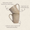 Studio Pottery Wisteria Embossed Porcelain Coffee Mugs - Ivory