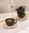 Ash & Ivory Handcrafted Ceramic Cup & Saucer Set