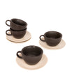Ash & Ivory Handcrafted Ceramic Cup & Saucer Set
