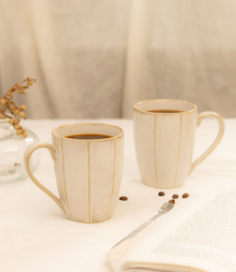 Handcrafted Porcelain - Ivory Coffee Mugs