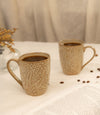Studio Pottery Wisteria Embossed Porcelain Coffee Mugs - Ivory