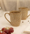 Studio Pottery Wisteria Embossed Porcelain Coffee Mugs - Ivory