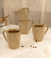 Studio Pottery Wisteria Embossed Porcelain Coffee Mugs - Ivory
