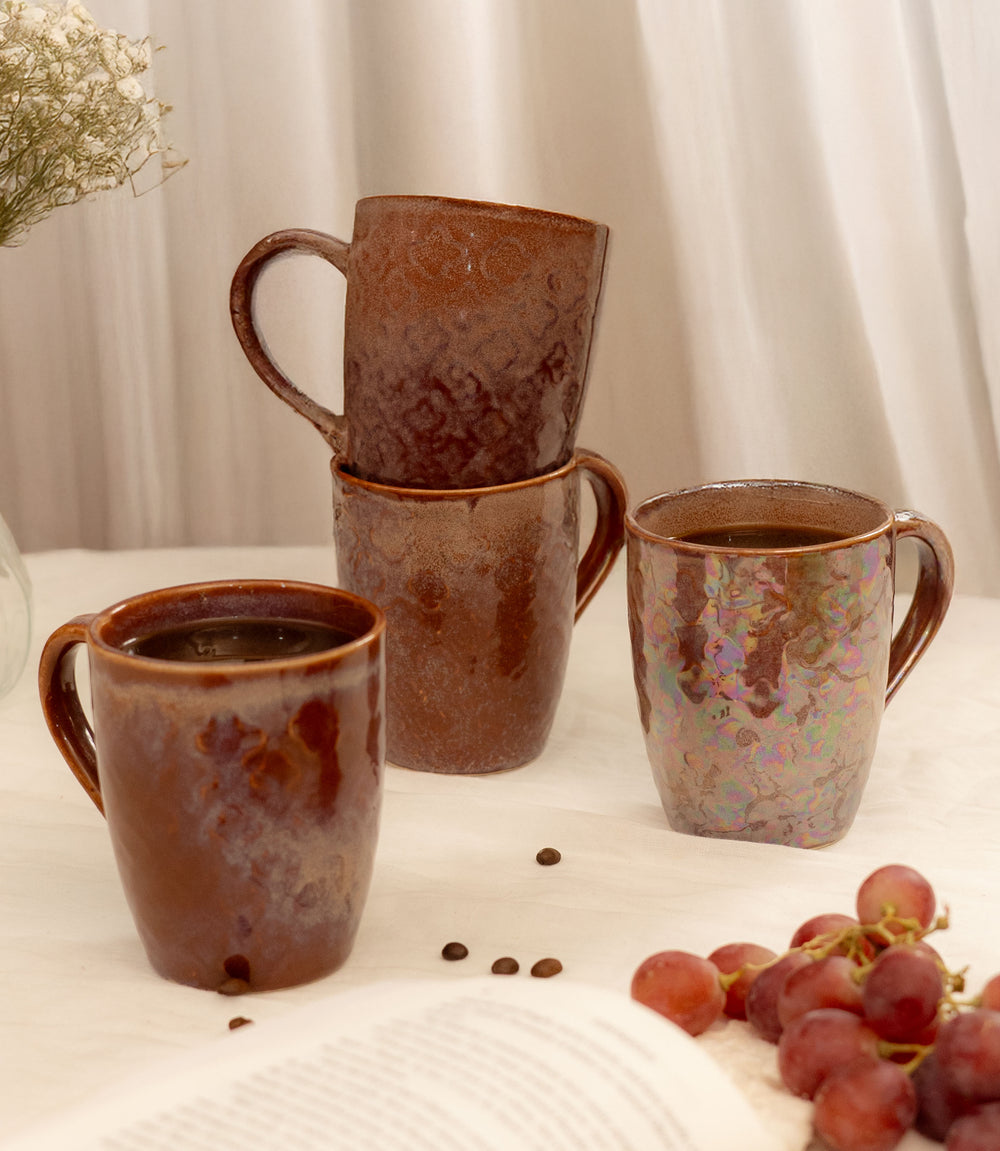 Moroccan Ember Porcelain Coffee Mugs
