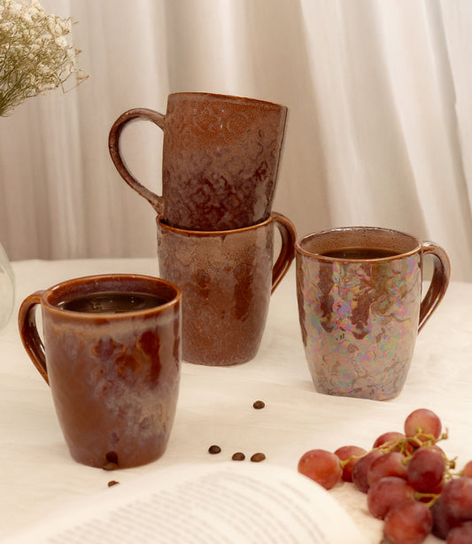 Moroccan Ember Porcelain Coffee Mugs