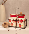 Handpainted Ceramic Pantry Set - Strawberry